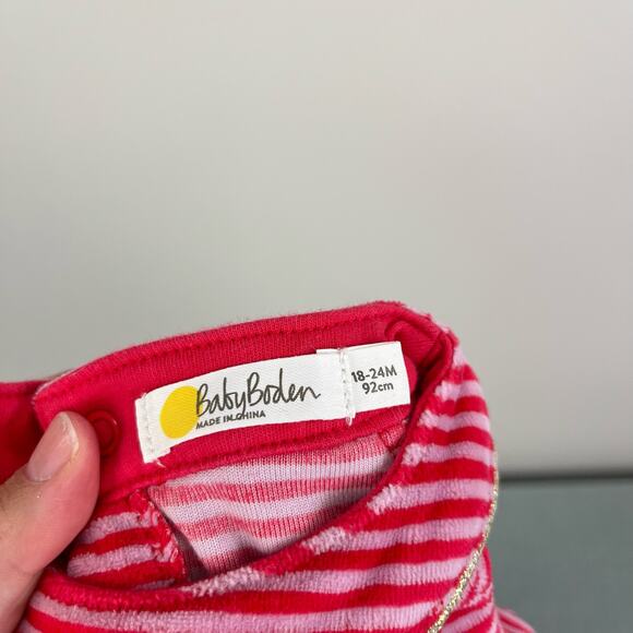 Mini Boden Striped Applique Velour Llama Dress 18-24 Months - Picture 4 of 5